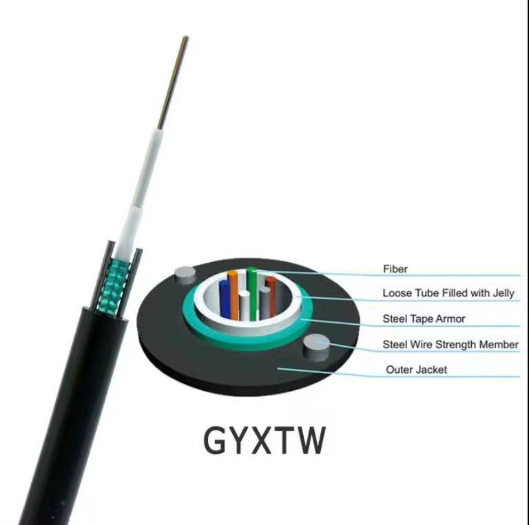 Внешний волоконно-оптический кабель GYXTW 12-ядерный однотрубный легкий антенна бронированный однорежимный