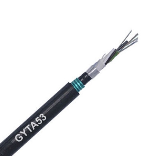Прямая погруженная волоконно-оптическая кабель GYTA53 с PBT Loose Tube и ≥50dB потеря возврата для более высокопроизводительного сетевого ядра 2-144 ядра