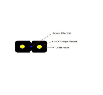 FTTH Drop Cable Indoor 1/2 cores Bow-Type FRP/Steel Прочность элемента